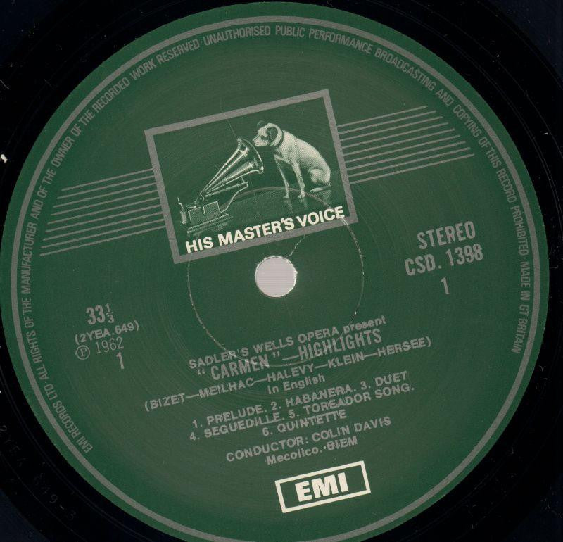 Presents Carmen-HMV-Vinyl LP-VG/VG+