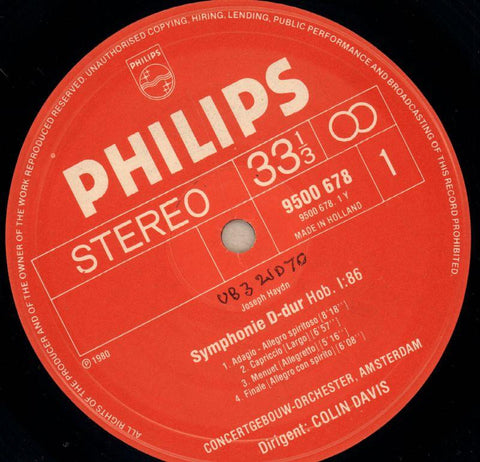 Symphonies 86 & 98-Philips-Vinyl LP-VG/NM