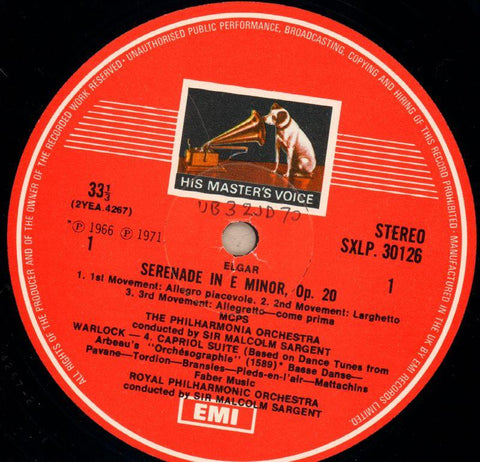 Serenade For Strings-HMV-Vinyl LP-VG+/Ex