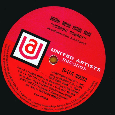 Midnight Cowboy-United Artist-Vinyl LP-VG/VG+