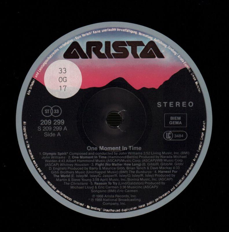 One Moment In Time-Arista-Vinyl LP-Ex/NM