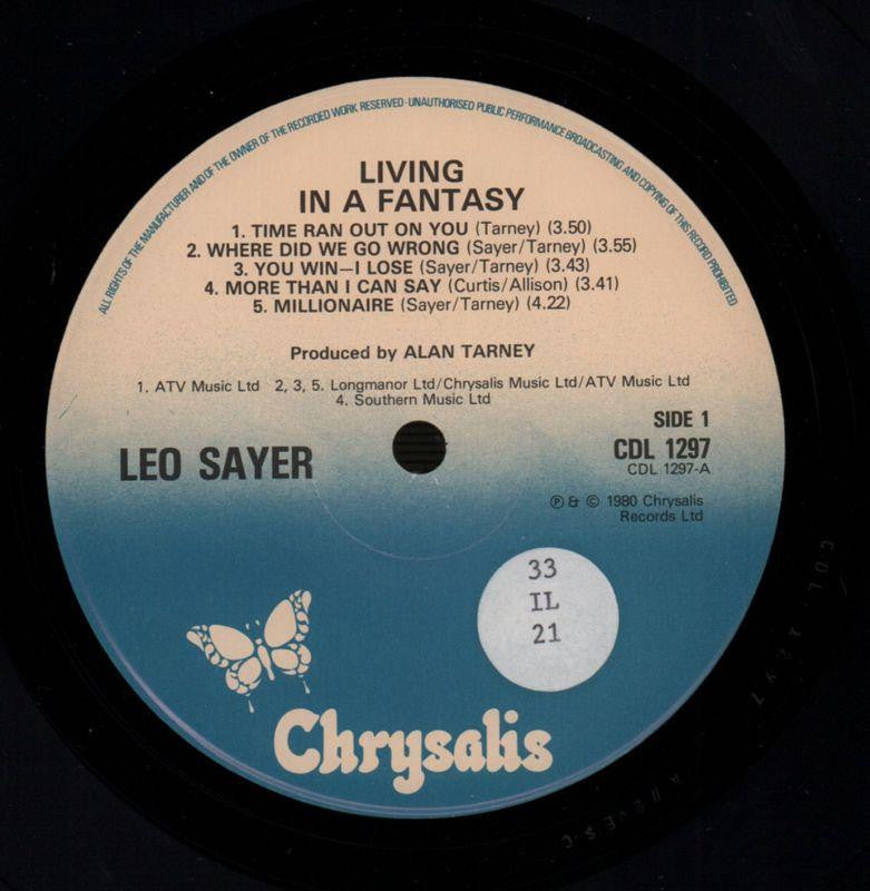 Living In A Fantasy-Chrysalis-Vinyl LP-Ex/NM