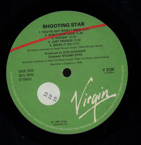Shooting Star-Virgin-Vinyl LP-VG+/NM