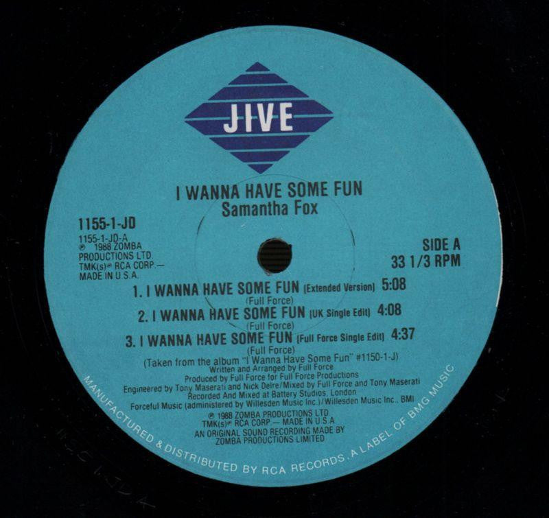 I Wanna Have Some Fun-Jive-12" Vinyl P/S-VG/Ex