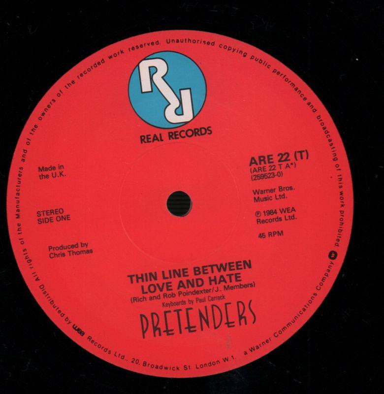 Thin Line Between Love & Hate-Real-12" Vinyl P/S-VG/VG+