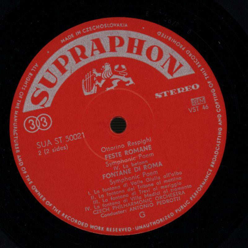 Feste Romane Czech Philharmonic-Supraphon-Vinyl LP-VG/VG
