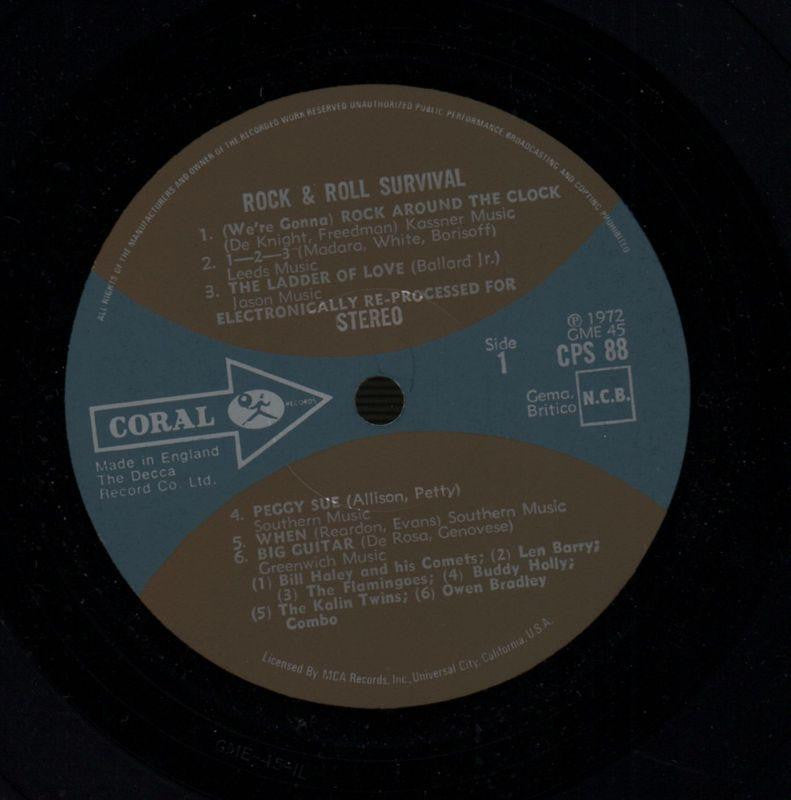 Rock & Roll Survival-Coral-Vinyl LP-VG/VG