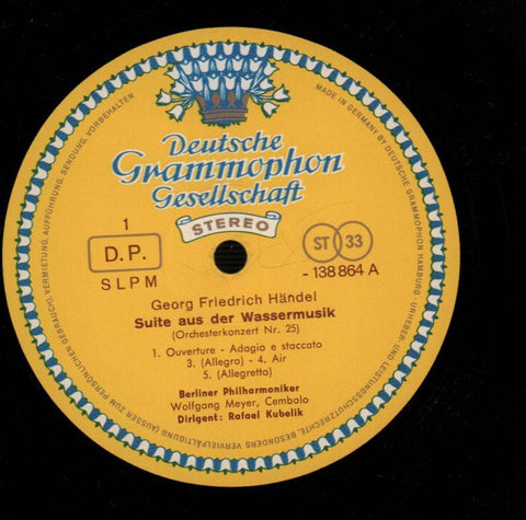 Wassermusik Berlin Philharmonic Kubelik-Deutsche Grammophon-Vinyl LP-VG/VG+