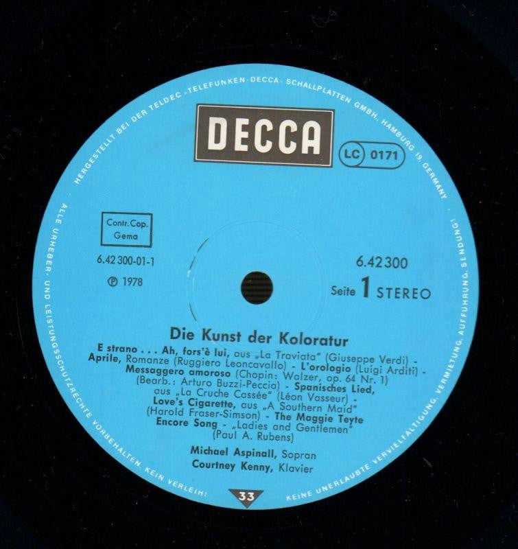 Die Kunst Der Koloratur-Decca-Vinyl LP-VG/Ex+