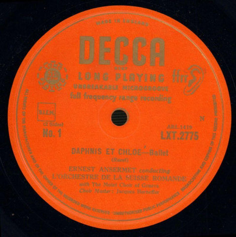 Daphnis Et Chloe Ansermet-Decca-Vinyl LP-VG/VG