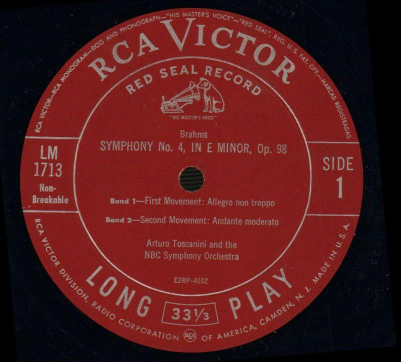 Symphony No.4 Toscanini-RCA-Vinyl LP-VG/VG