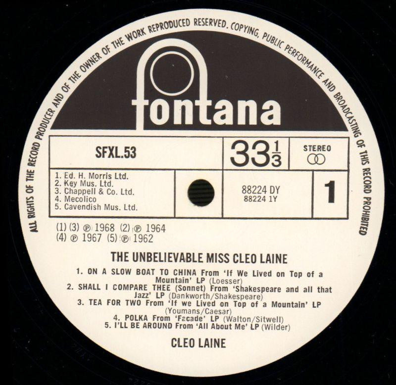 The Unbelievable-Fontana-Vinyl LP-VG+/Ex