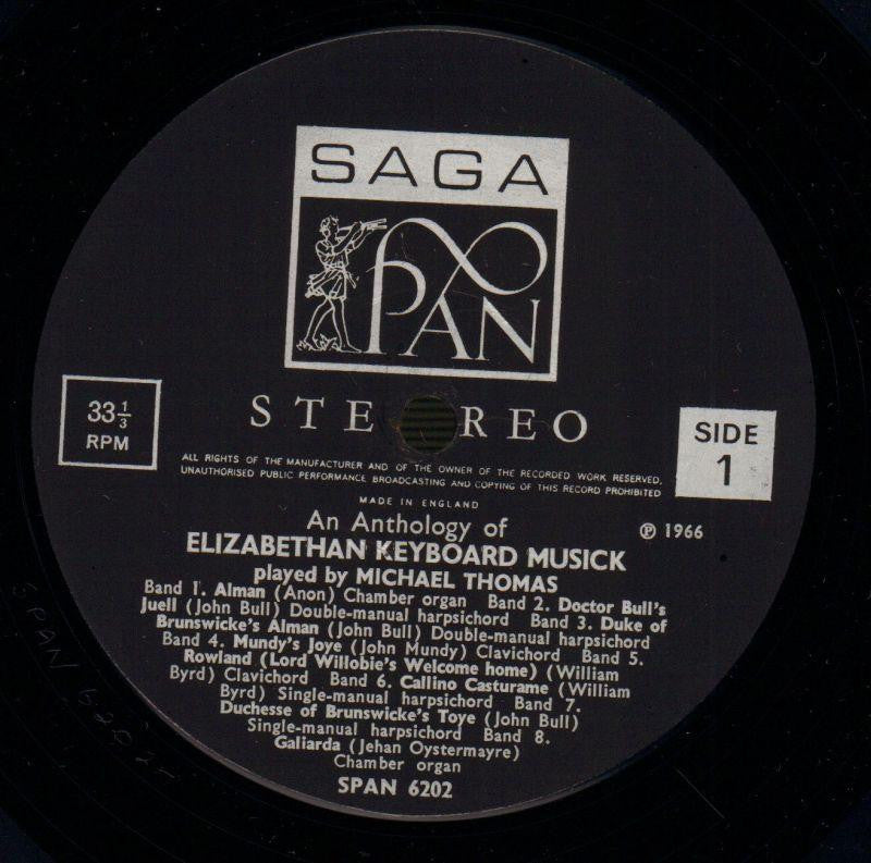 An Anthology Of Elizabethan Keyboard Musick-Pan-Vinyl LP-VG/Ex