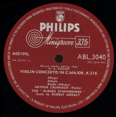 Violin Concerto Arthur Grumiaux-Philips-Vinyl LP-VG/VG