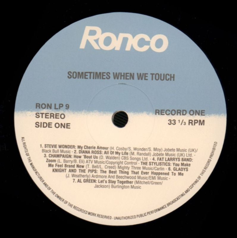 Sometimes When We Touch One-Ronco-Vinyl LP-Ex/NM