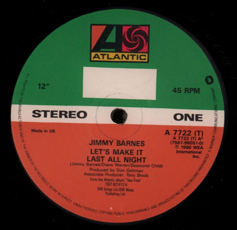 Let's Make It Last All Night-Atlantic-12" Vinyl-VG/Ex+