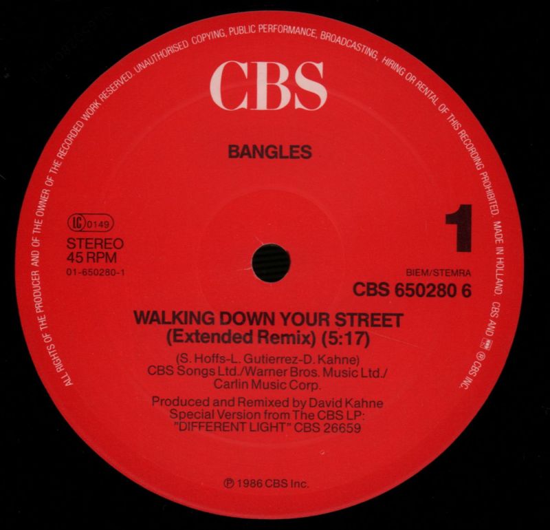 Walking Down Your Street-CBS-12" Vinyl-VG/NM