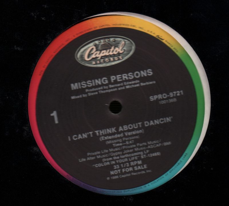 I Can't Think About Dancin-Capitol-12" Vinyl