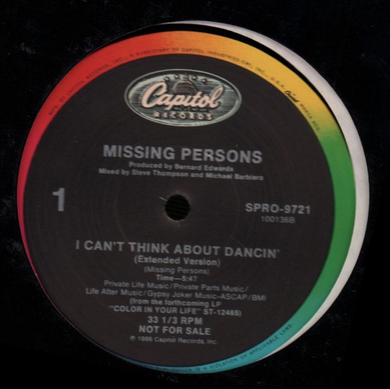 I Can't Think About Dancin-Capitol-12" Vinyl-VG/NM
