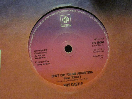 Roy Castle-Don't Cry For Me Argentina-Pye-7" Vinyl