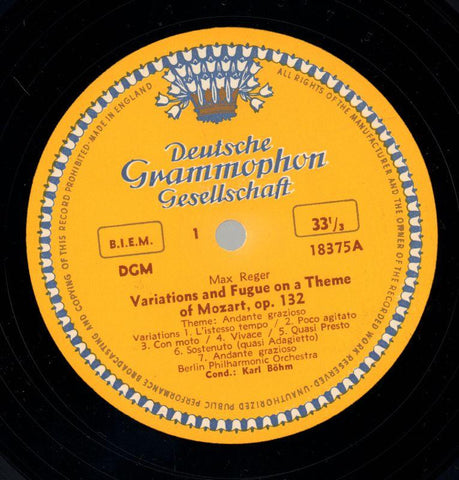 Variations And Fugue-Deutsche Grammophon-Vinyl LP-VG/VG