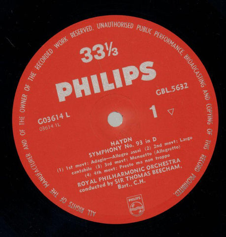 Symphony No.93-Philips-Vinyl LP-VG+/VG