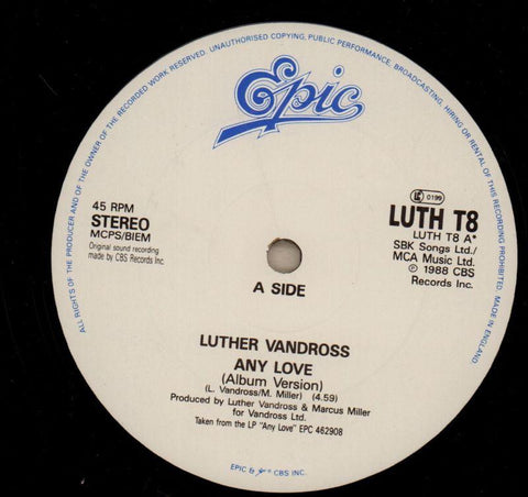 Any Love-Epic-12" Vinyl P/S-Ex/Ex