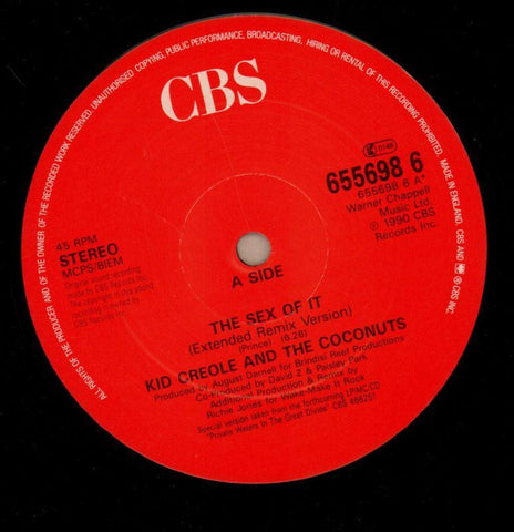 The Sex Of It-CBS-12" Vinyl P/S-VG/VG