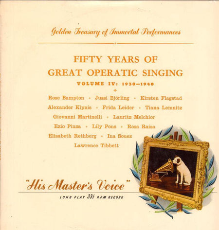 Various Classical-Fifty Years Of Great Operatic Singing-HMV-Vinyl LP