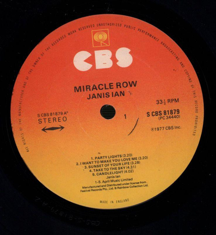Miracle Row-CBS-Vinyl LP Gatefold-VG/VG