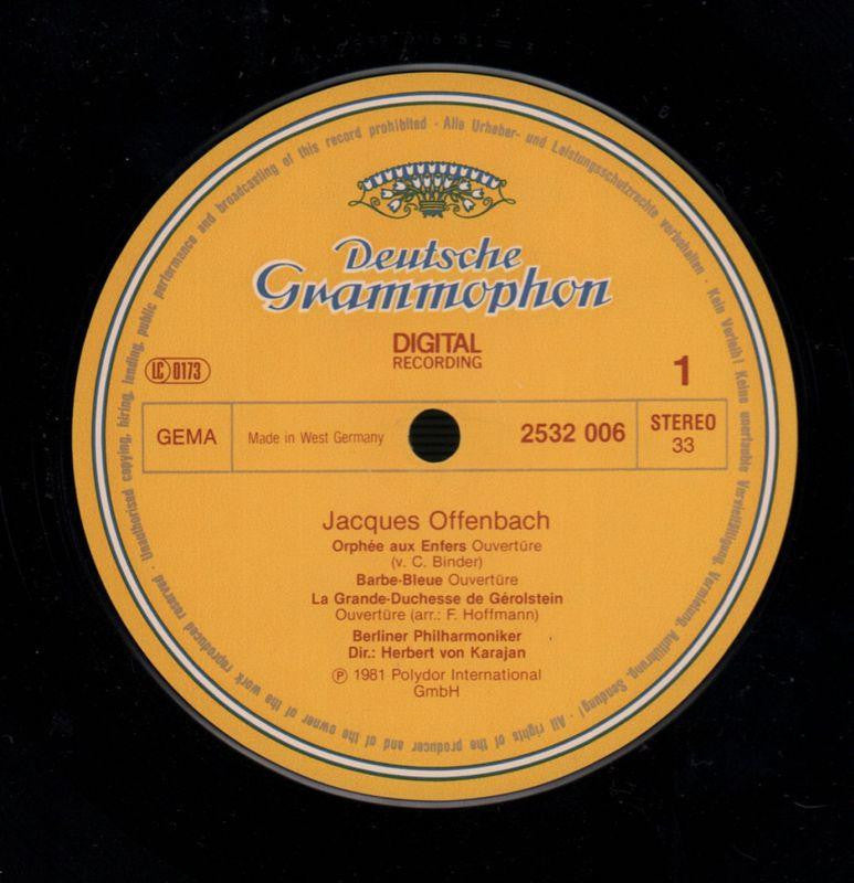 Overtures Karajan Berlin Philharmonic-Deutsche Grammophon-Vinyl LP-VG+/VG+