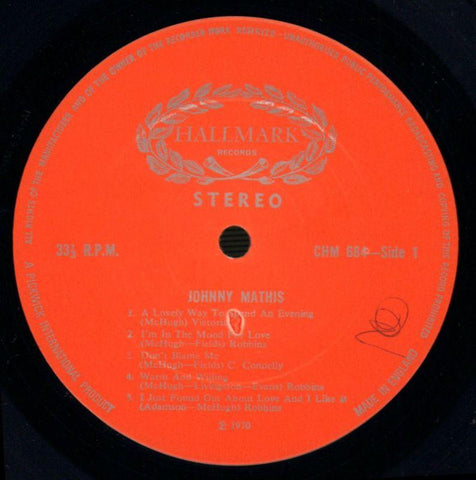 Johnny Mathis-Hallmark-Vinyl LP-VG/VG+
