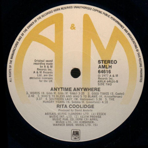 Anytime Anywhere-A&M-Vinyl LP-VG/Ex+