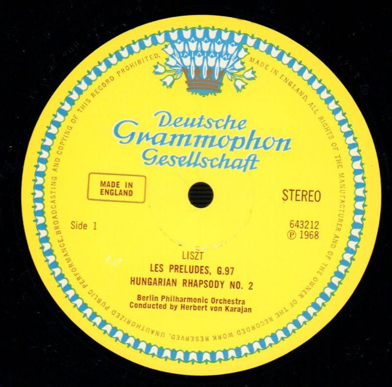 Berlin Philharmonic Liszt/Tchaikovsky-Deutshe Grammophon-Vinyl LP-VG/VG