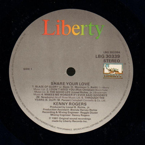 Share Your Love-Liberty-Vinyl LP-VG/NM