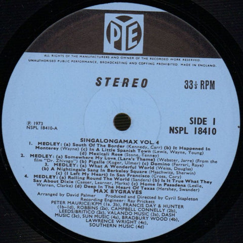 Singalong Max Vol.4-Pye-Vinyl LP-VG/VG