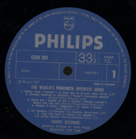 The World's Favourite Operatic Arias-Philips-Vinyl LP-Ex+/Ex