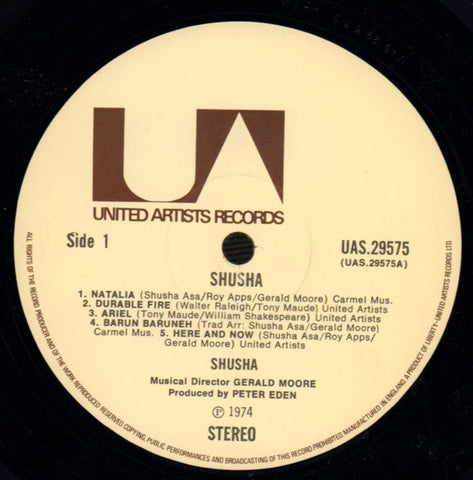 Shusha-United Artist-Vinyl LP-VG/VG
