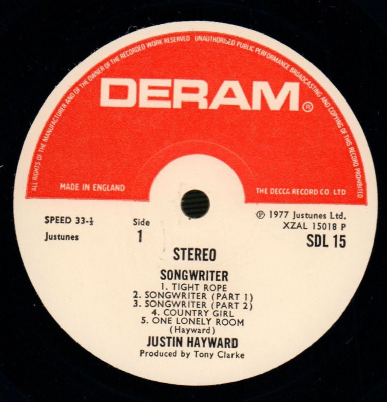 Songwriter-Deram-Vinyl LP Gatefold-VG/Ex