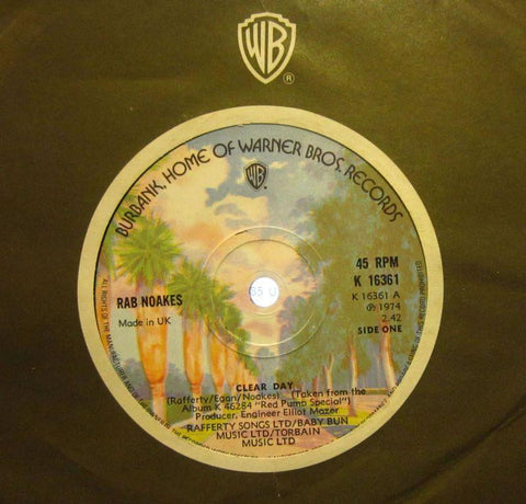 Rab Noakes-Clear Day-Warner Bros-7" Vinyl
