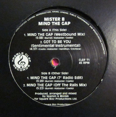 Mister B-Mind The Gap-Trebel Clef Records-12" Vinyl