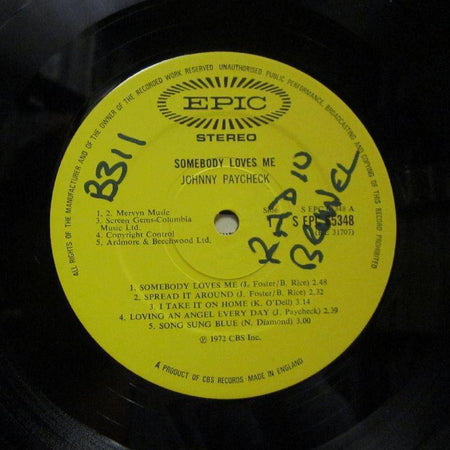 Johnny Paycheck-Somebody Loves Me-Epic-Vinyl LP