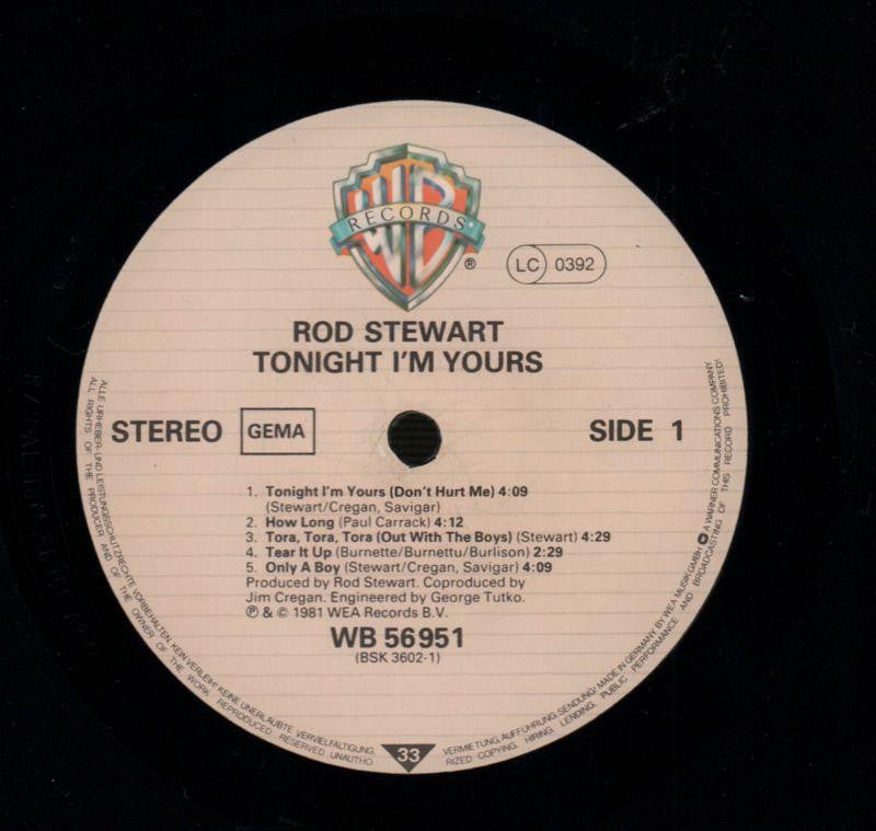 Tonight I'm Yours-Warner-Vinyl LP-VG/VG+