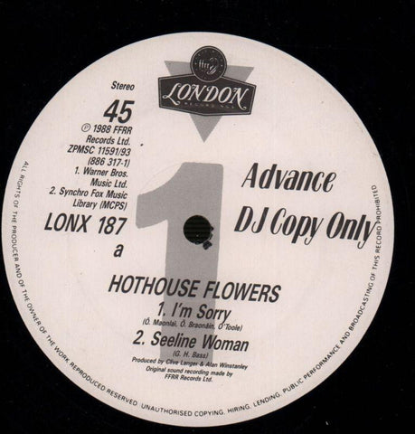 Hothouse Flowers-I'm Sorry-London-Vinyl LP