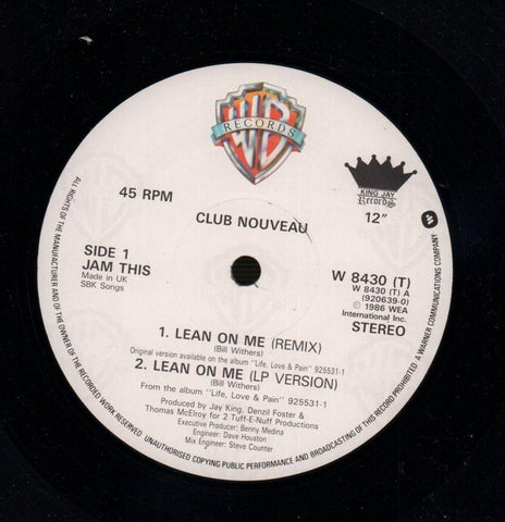 Lean On Me-Warner-12" Vinyl P/S-VG/VG+