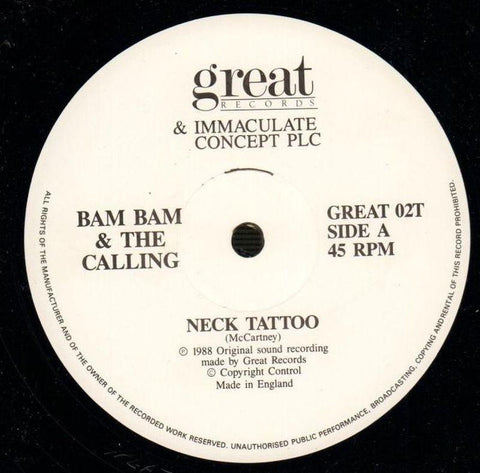 Neck Tattoo-Great-12" Vinyl P/S-VG/Ex