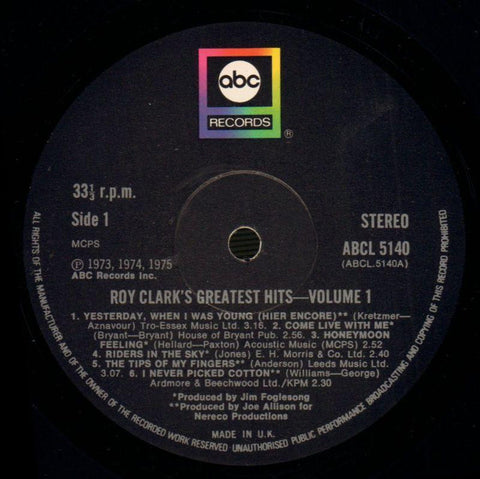 Greatest Hits Volume 1-ABC-Vinyl LP-VG+/Ex+