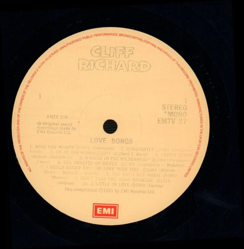 Cliff Richard-Love Songs-EMI-Vinyl LP-VG/VG