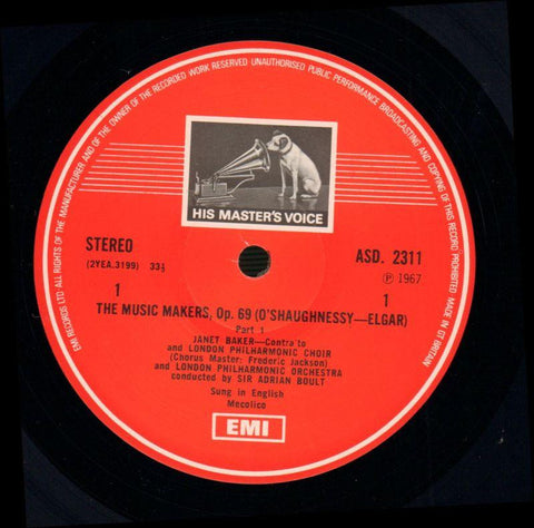 The Music Makers Adrian Boult/Janet Baker-HMV-Vinyl LP-VG/VG+