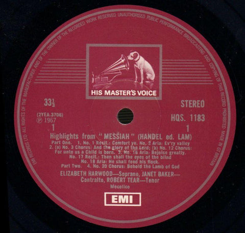 Messiah Harwood/Baker/Tear-HMV-Vinyl LP-VG/Ex+